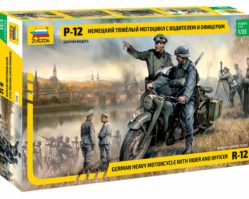 3632 Немецкий тяжелый мотоцикл Р-12 с водителем и офицером