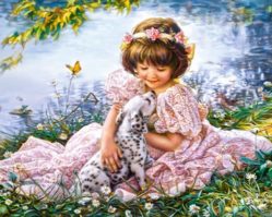 103249 Девочка и щенок 1000эл.