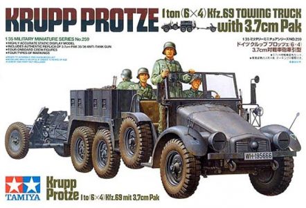 35259 Нем. автомобиль Krupp Protze с 37мм пушкой