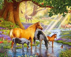 1000эл. Лошади на реке (C-103737)