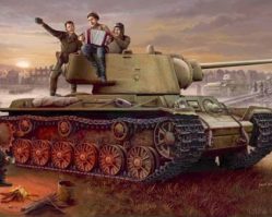 00360 Танк КВ-1 модель 1942 г. c лёг. башней