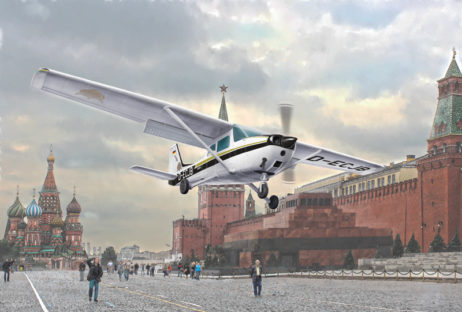 2764 Самолёт Cessna 172 на Красной площади 1987г.