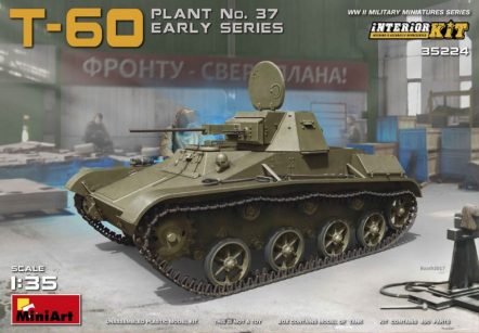 35224 Советский легкий танк Т-60 завода №37, ранних выпусков с интерьером