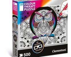 35050 Сова, 500 дет. 3D "Собери и раскрась"