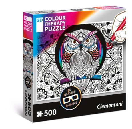 35050 Сова, 500 дет. 3D "Собери и раскрась"