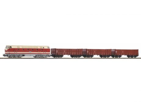 57138 Стартовый набор с тепловозом BR 119 DR и 3-мя полувагонами Eal, рельсы на подложке