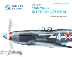 QD48001 3D Декаль интерьера кабины Як-3 (для модели Звезда 4814)