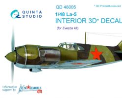 QD48005 3D Декаль интерьера кабины Ла-5 (для модели Звезда 4801)