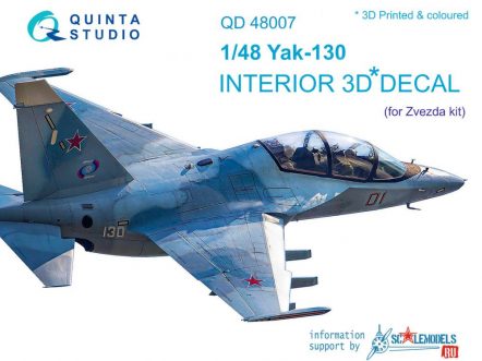 QD48007 3D Декаль интерьера кабины Як-130 (для модели Звезда)