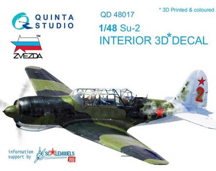 QD48017 3D Декаль интерьера кабины Су-2 (для модели Звезда)