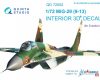 QD72002 3D Декаль интерьера кабины МиГ-29 9-13 (для модели Звезда 7278)