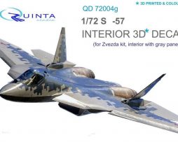 QD72004 3D Декаль интерьера кабины Су-57 (для модели Звезда 7319) (серые и голубые панели)
