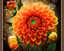 АЖ-1786 Алмазная мозаика "Сверкающий георгин"