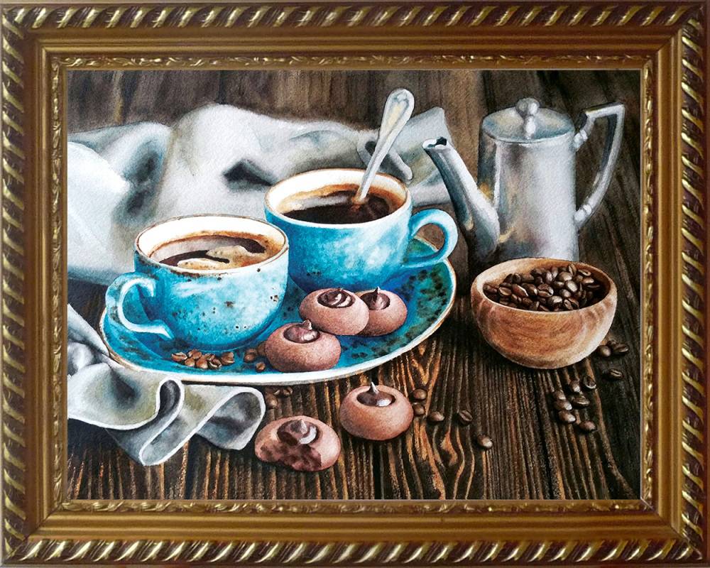 АЖ-1424 Алмазная мозаика "Кофейная романтика"